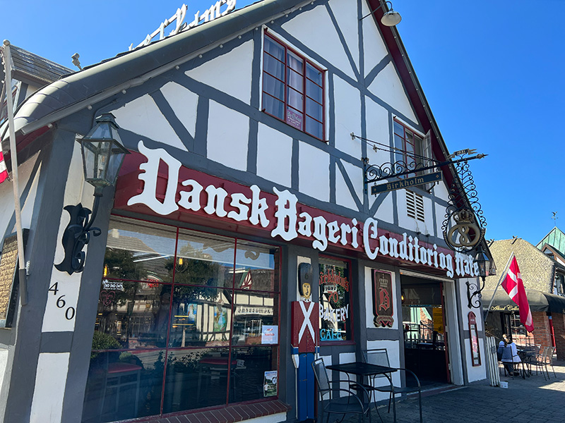 Birkholm bakery exterior in Solvang California