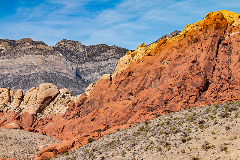 The different colored rocks of Red Rock Canyon Las Vegas.