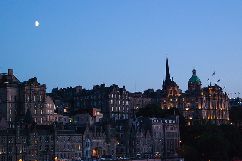 Edinburgh Old Town Skyline Dusk